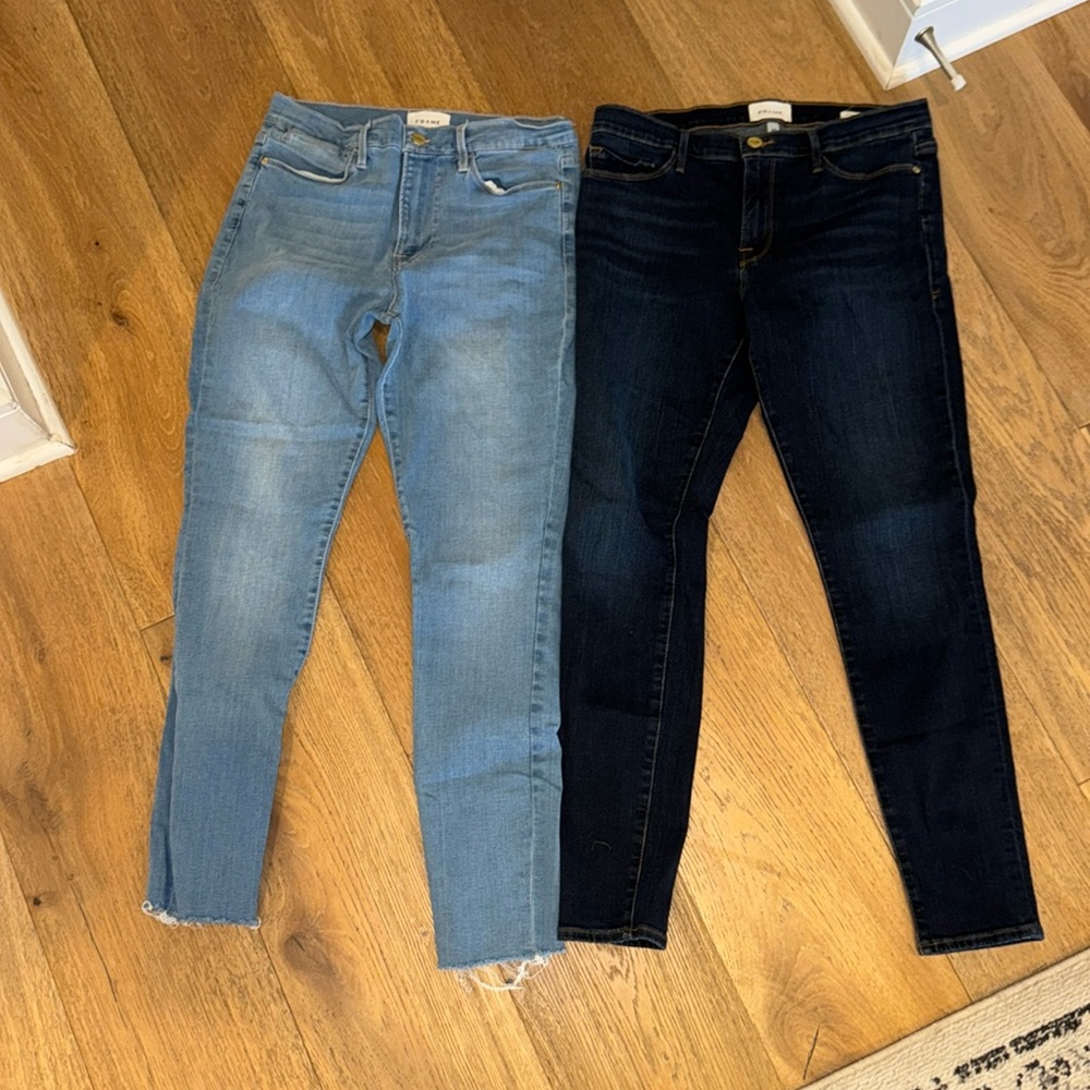 Frame Denim Women’s Skinny Jeans - Light Blue & Dark Blue
